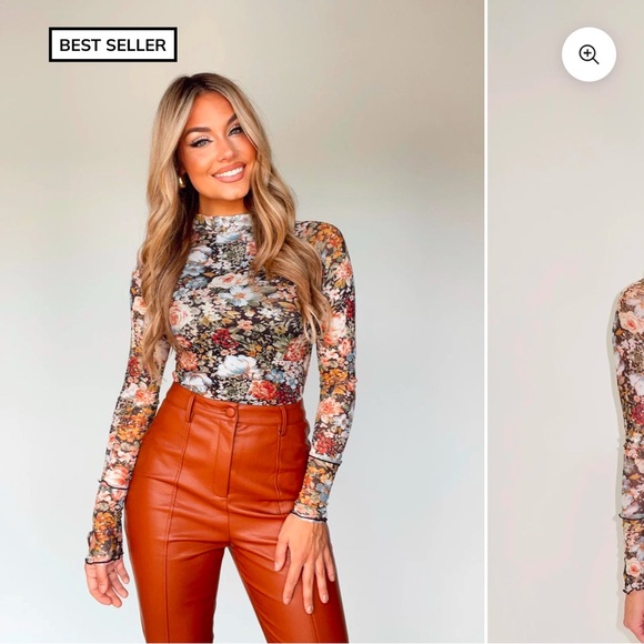 Floral Mesh Top - Picture 2 of 4